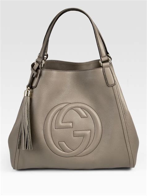 gucci bag gray|Gucci shoulder tote bags.